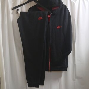 Nike Black and Red Tracksuit